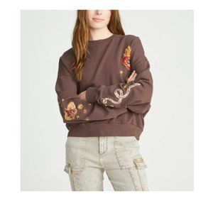 DRIFTWOOD JEANS TEDDY X HALLUCINATION EMBROIDERED SWEATSHIRT